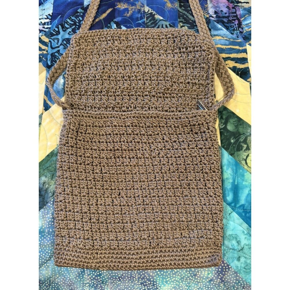 The Sak Crossbody Mini Shoulder Bag Purse Brown Khaki Crochet Zip Lined Boho Hip - Picture 3 of 11